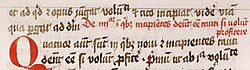 Ejemplo de abreviaturas en un manuscrito antiguo del siglo XV