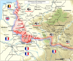 Mapa de las ofensivas finales alemanas de 1918